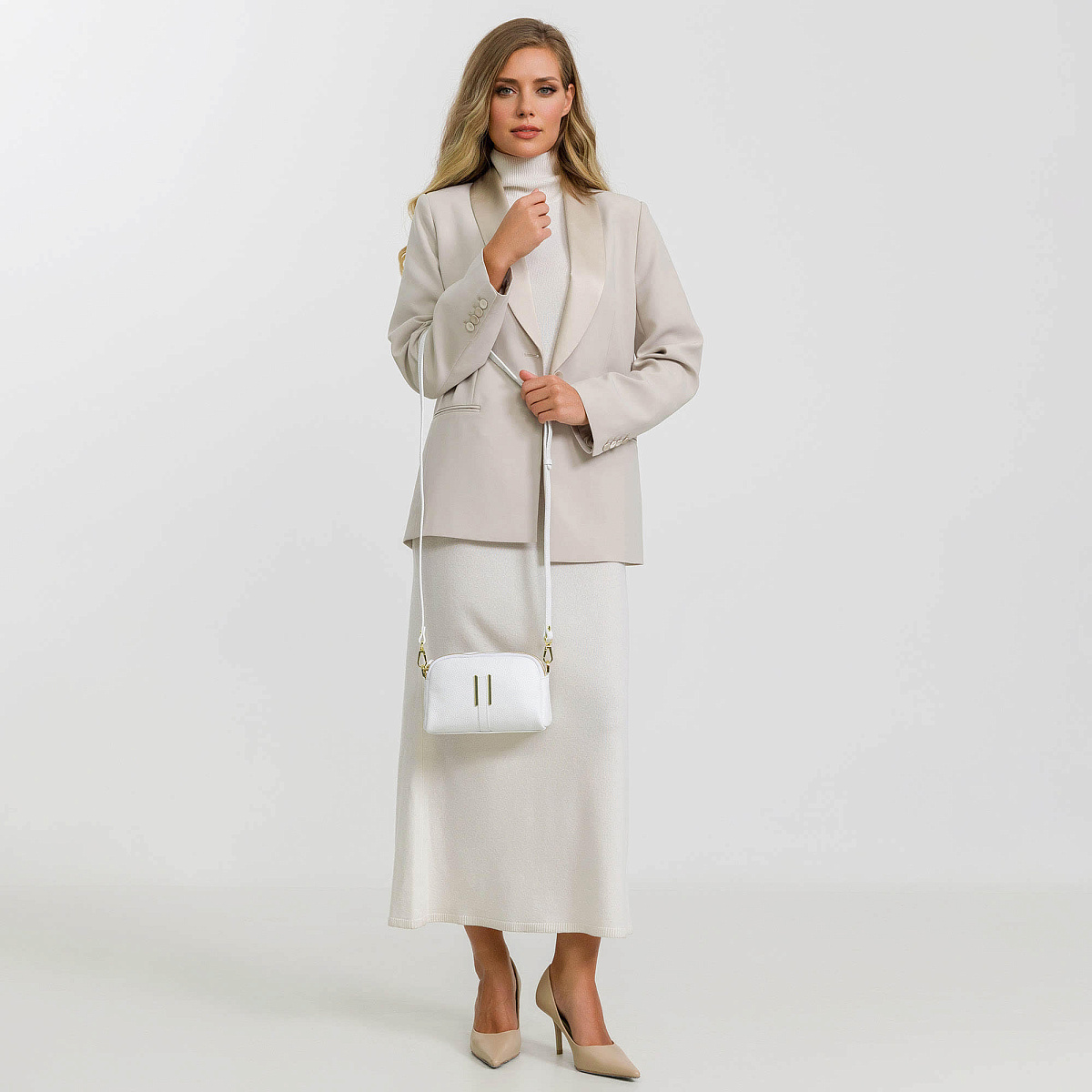 Женская сумка Dr. Koffer из натуральной кожи белая