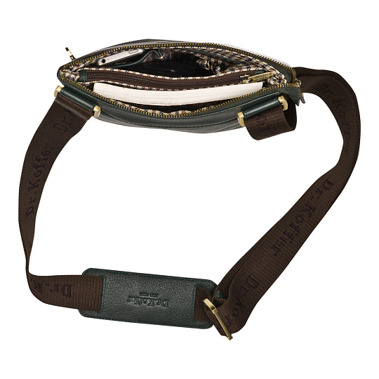 Сумка через плечо Dr.Koffer из натуральной кожи зеленая