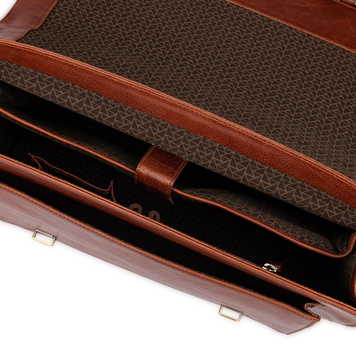 Портфель Dr.Koffer из натуральной кожи светло-коричневый