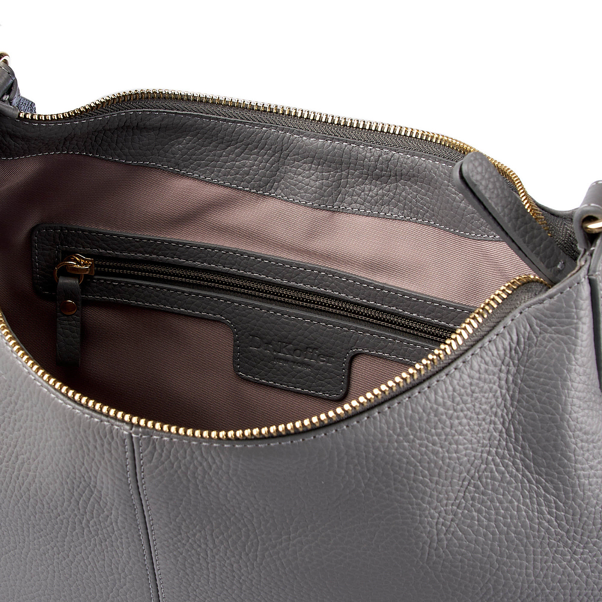 Женская сумка  Dr. Koffer из натуральной кожи серая