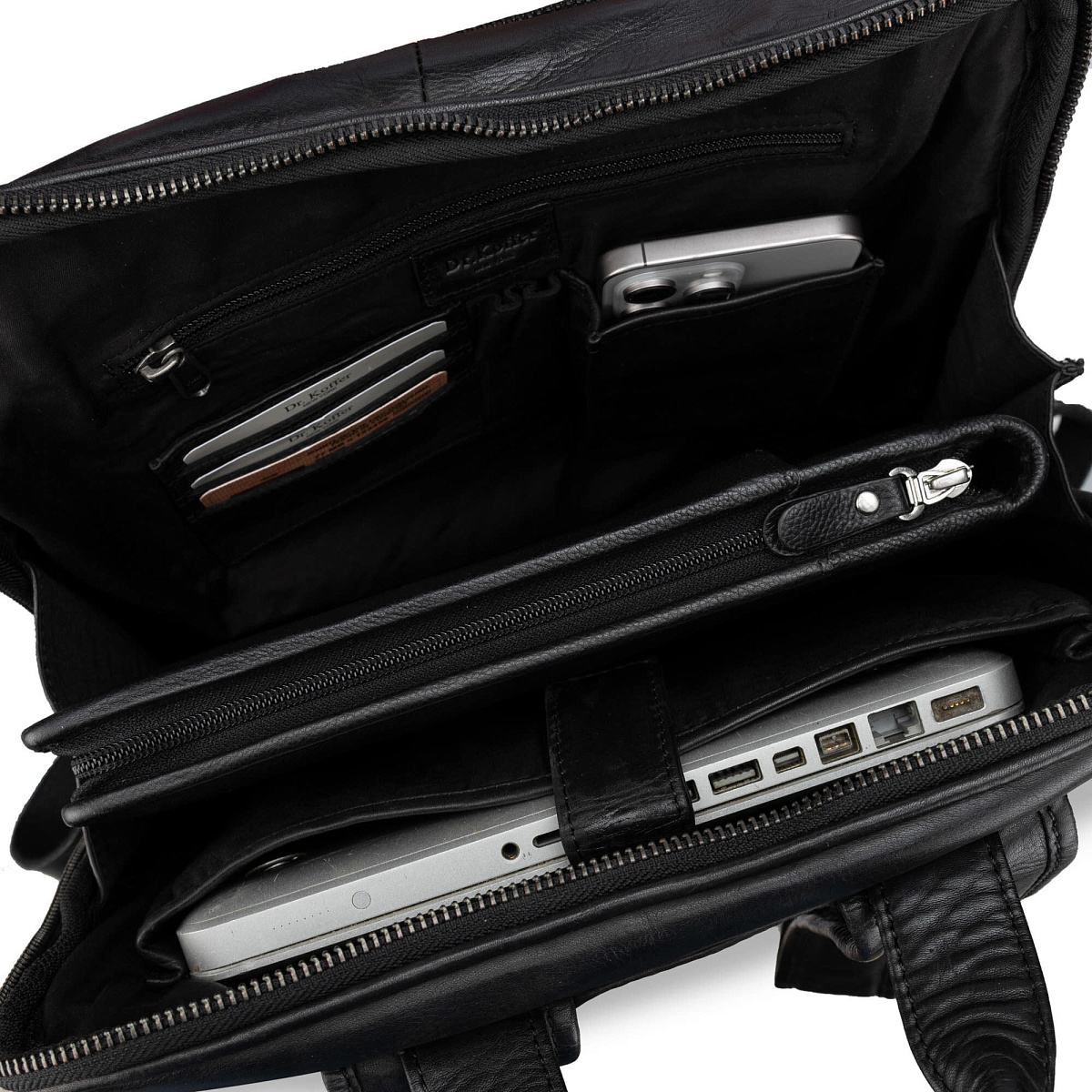 Рюкзак Dr.Koffer из натуральной кожи черный