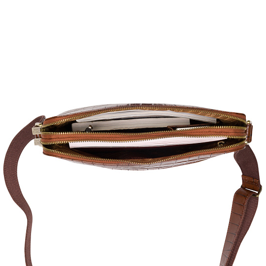 Сумка через плечо Dr.Koffer из натуральной кожи коричневая