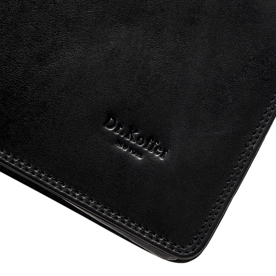 Деловая сумка Dr.Koffer из натуральной кожи черная