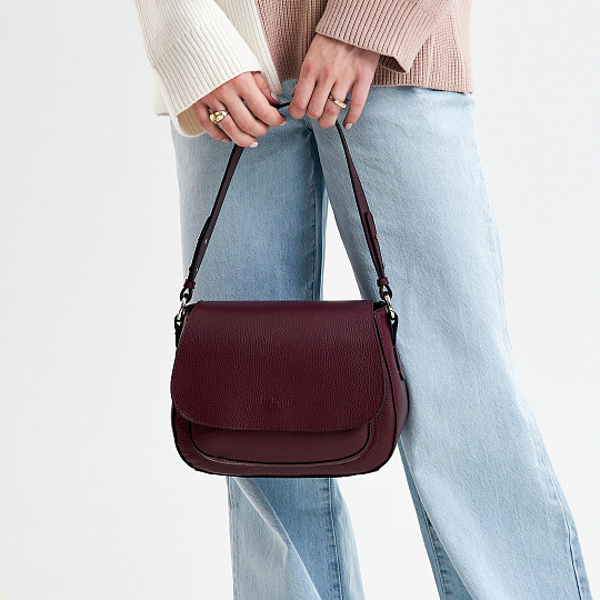 Женская сумка Dr. Koffer из натуральной кожи бордовая