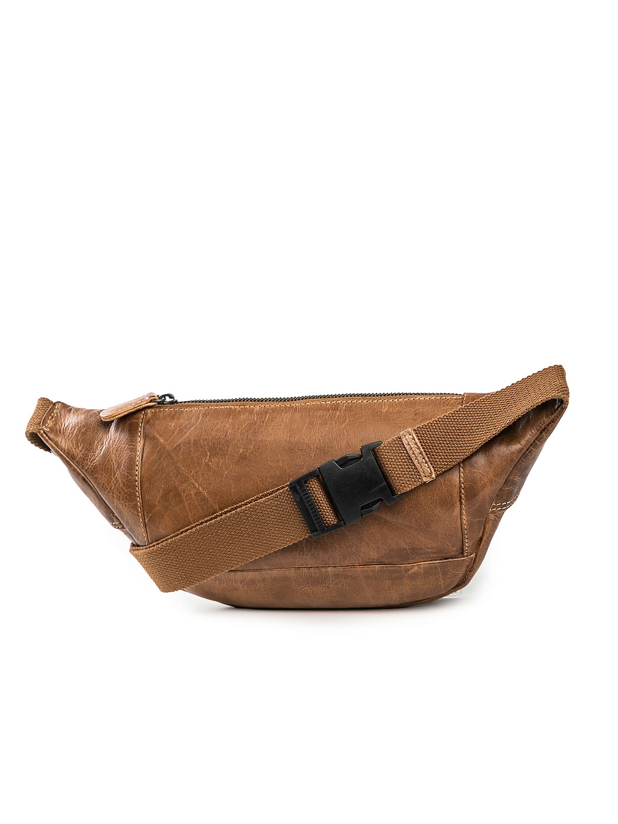 Сумка на пояс Dr. Koffer из натуральной кожи коричневая