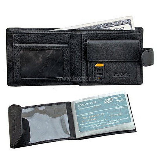 Портмоне черного цвета с отделением для визиток Dr.Koffer X510251-01-04