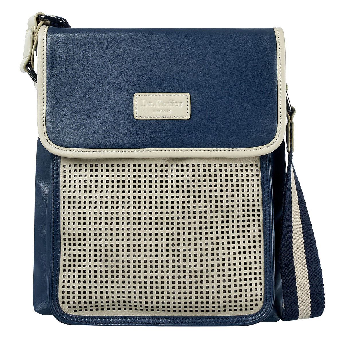 Сумка через плечо Dr.Koffer из натуральной кожи синяя