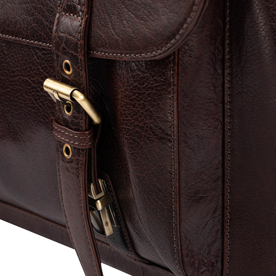 Портфель Dr.Koffer из натуральной кожи темно-коричневый