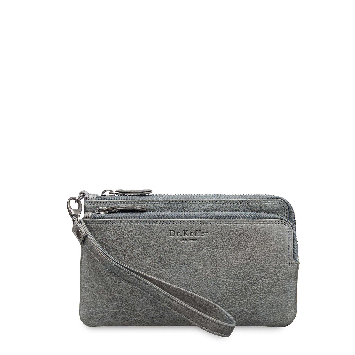 Портмоне Dr.Koffer из натуральной кожи серое