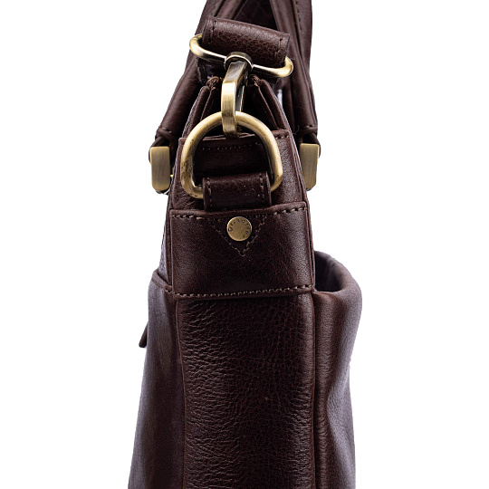 Деловая сумка Dr.Koffer из натуральной кожи темно-коричневая