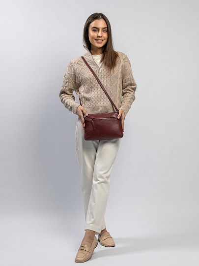 Женская сумка Dr.Koffer из натуральной кожи бордовая