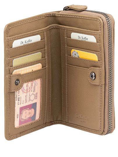 Портмоне Dr.Koffer из натуральной кожи бежевое