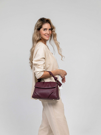 Женская сумка Dr.Koffer из натуральной кожи бордовая