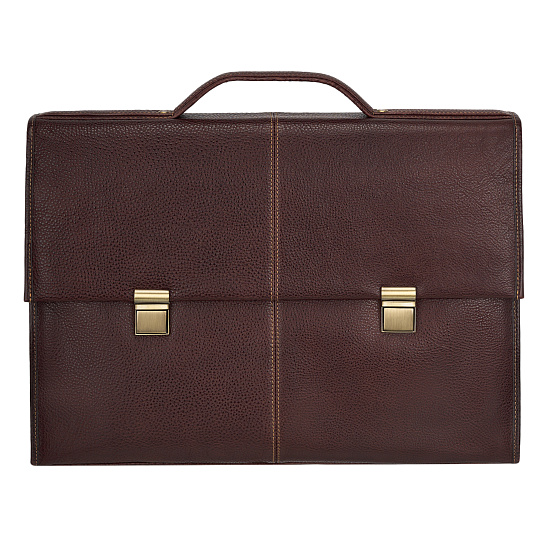 Портфель Dr.Koffer из натуральной кожи темно-коричневый