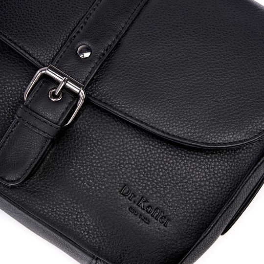 Сумка через плечо Dr.Koffer из натуральной кожи черная