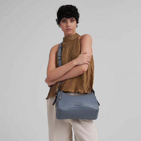 Женская сумка Dr. Koffer из натуральной кожи серая