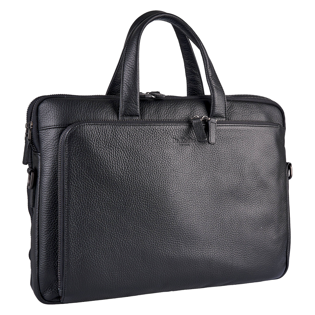 Деловая сумка Dr.Koffer из натуральной кожи черная