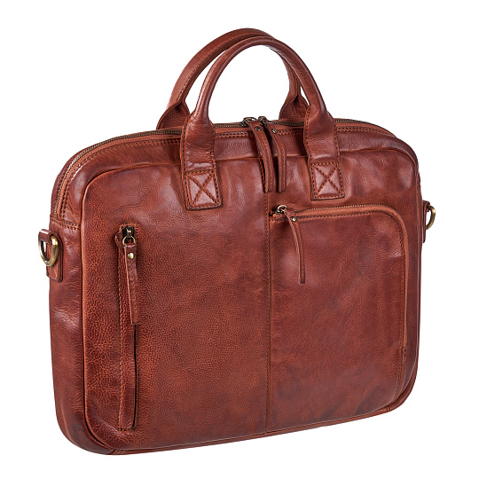Деловая сумка Dr.Koffer из натуральной кожи коричневая