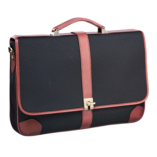 Деловая сумка Dr.Koffer из нейлона и натуральной кожи