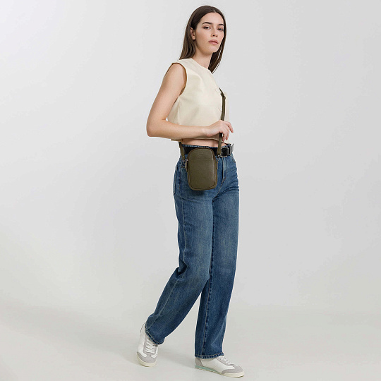 Сумка через плечо Dr.Koffer из натуральной кожи коричневая