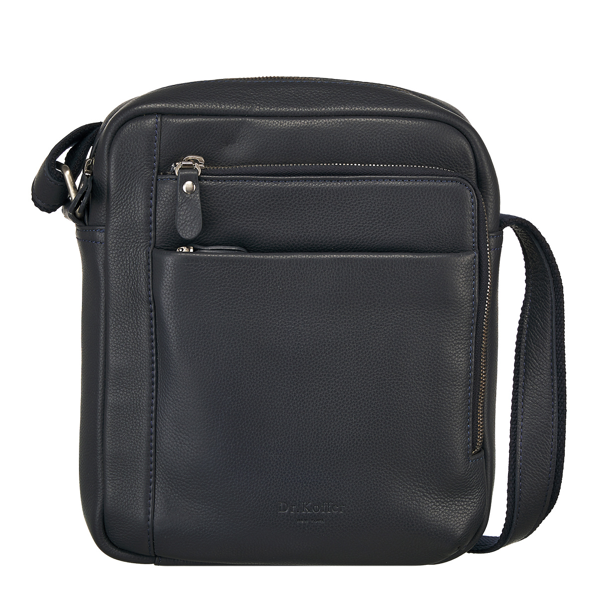 Сумка через плечо Dr.Koffer из натуральной кожи синяя