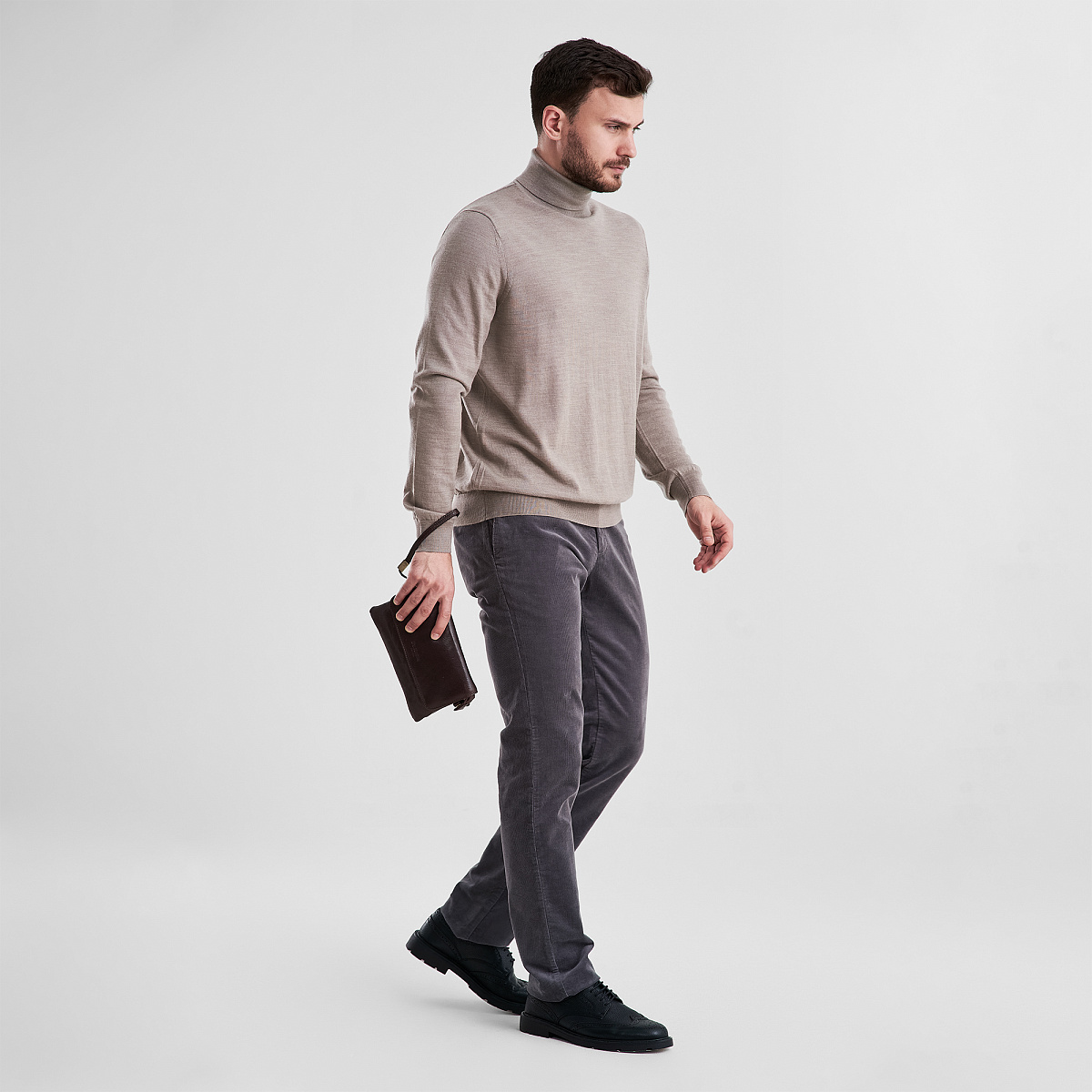 Сумка барсетка из натуральной кожи Dr. Koffer коричневая