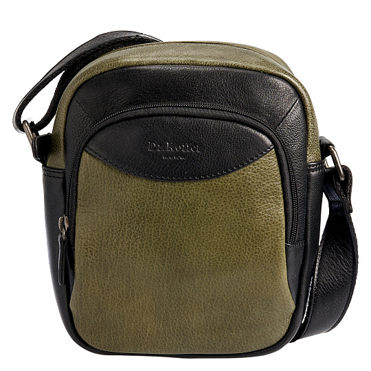 Сумка через плечо Dr.Koffer из натуральной кожи зеленая