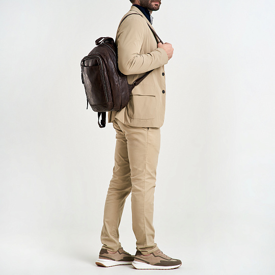 Рюкзак Dr.Koffer из натуральной кожи темно-коричневый