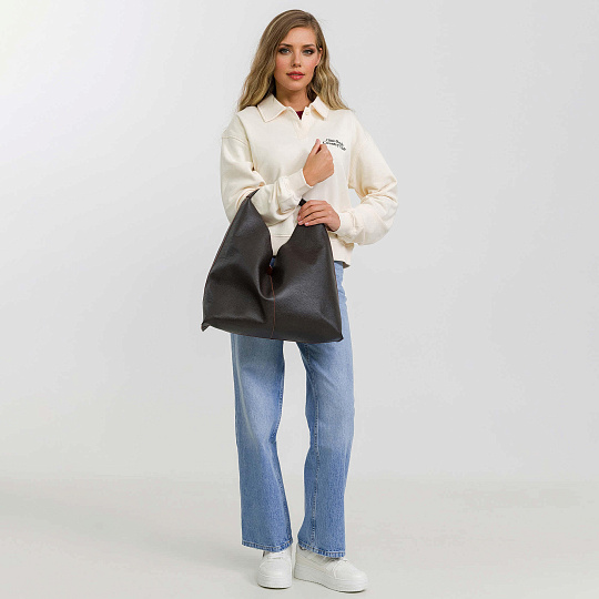 Женская сумка Dr.Koffer из натуральной кожи коричневая