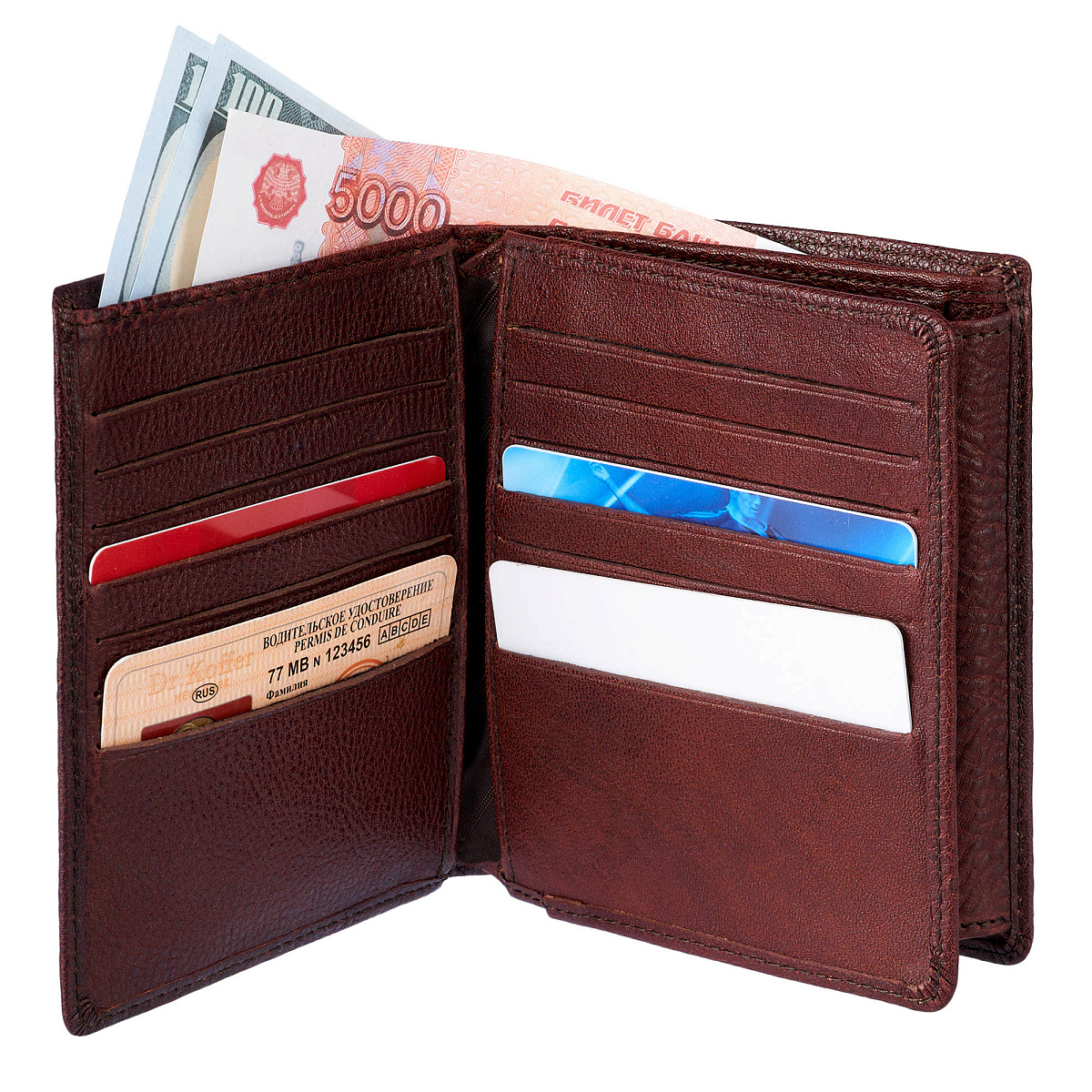 Портмоне Dr.Koffer из натуральной кожи коричневый