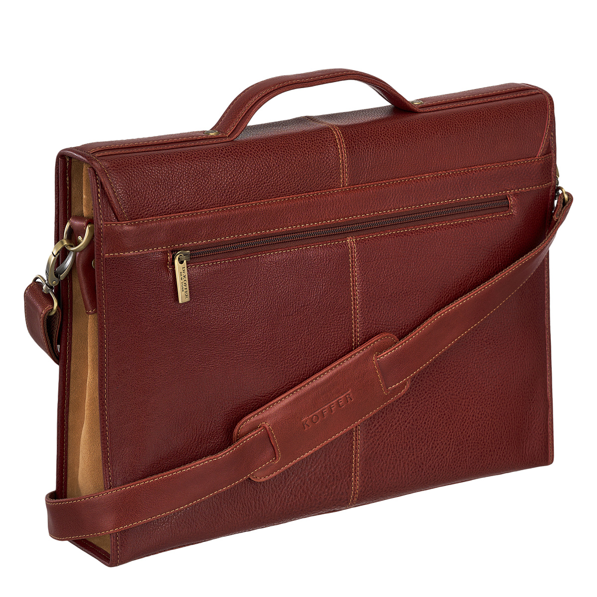 Портфель Dr.Koffer из натуральной кожи светло-коричневый