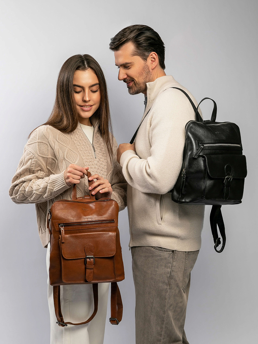 Рюкзак Dr.Koffer из натуральной кожи черный