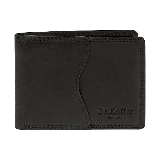 Зажим для денег Dr.Koffer из натуральной кожи черный
