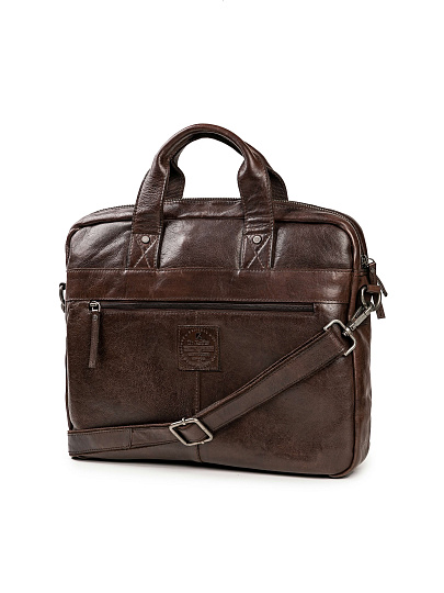Деловая сумка Dr.Koffer из натуральной кожи темно-коричневая