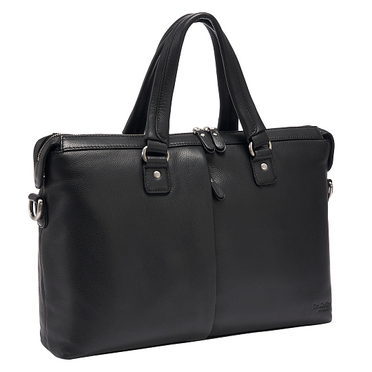 Деловая сумка Dr.Koffer из натуральной кожи черная