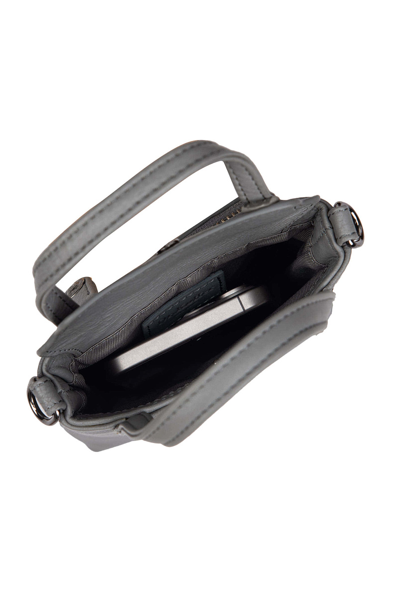 Сумка через плечо Dr.Koffer из натуральной кожи серая