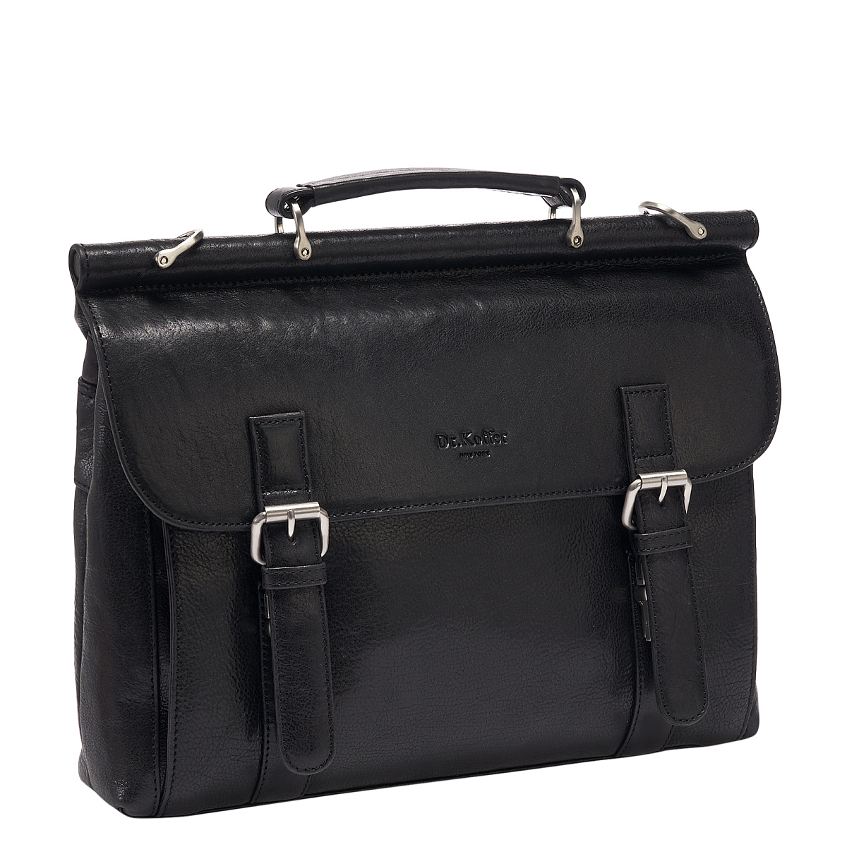 Портфель Dr.Koffer из натуральной кожи черный