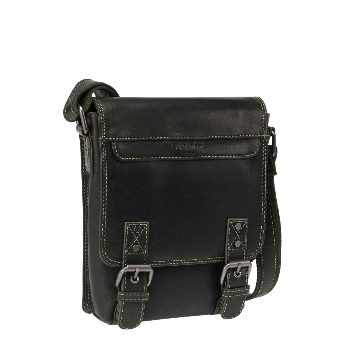 Сумка через плечо Dr.Koffer из натуральной кожи зеленая