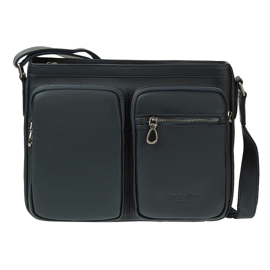 Деловая сумка Dr.Koffer из натуральной кожи синяя