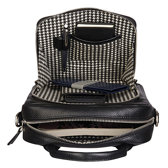 Сумка через плечо Dr.Koffer из натуральной кожи черная