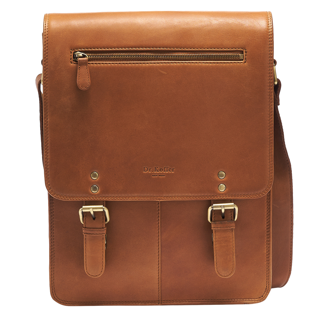Сумка через плечо Dr.Koffer из натуральной кожи коричневая