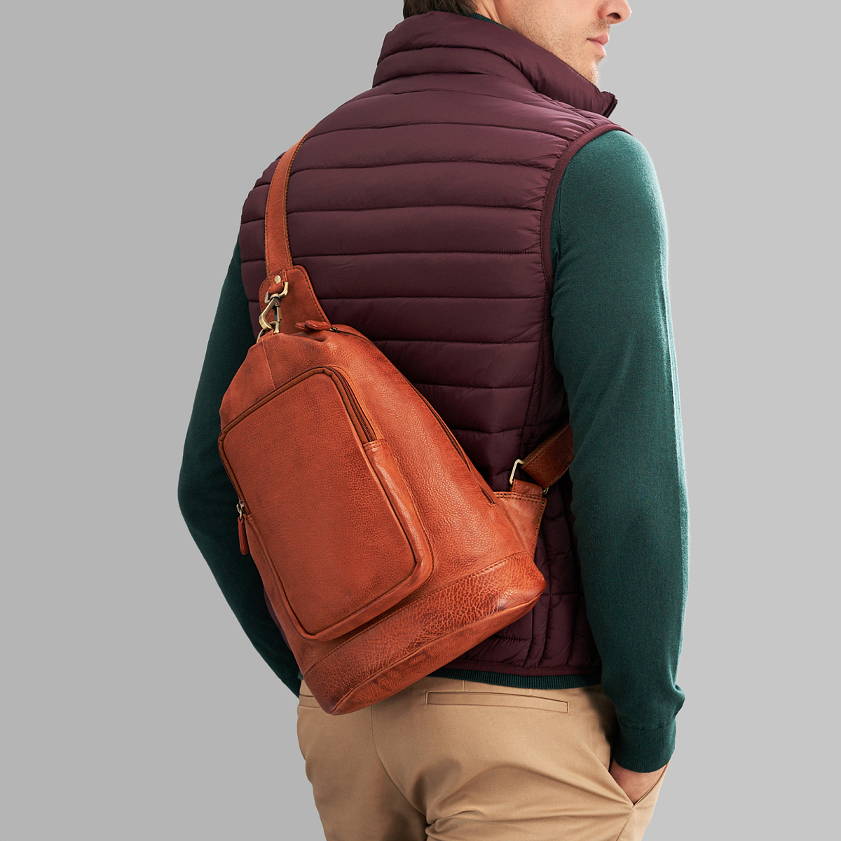 Рюкзак Dr.Koffer из натуральной кожи светло-коричневый