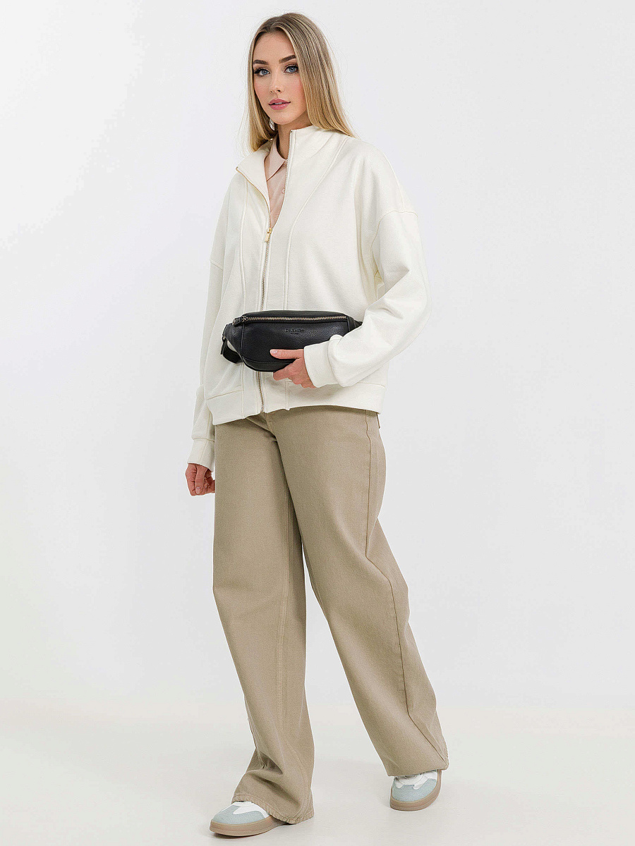 Сумка на пояс Dr. Koffer из натуральной кожи черная