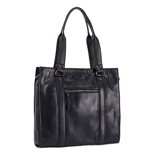 Деловая сумка Dr.Koffer из натуральной кожи черная