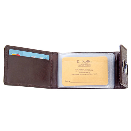 Визитница Dr.Koffer из натуральной кожи темно-коричневая