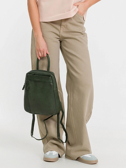 Рюкзак Dr.Koffer из натуральной кожи зеленый