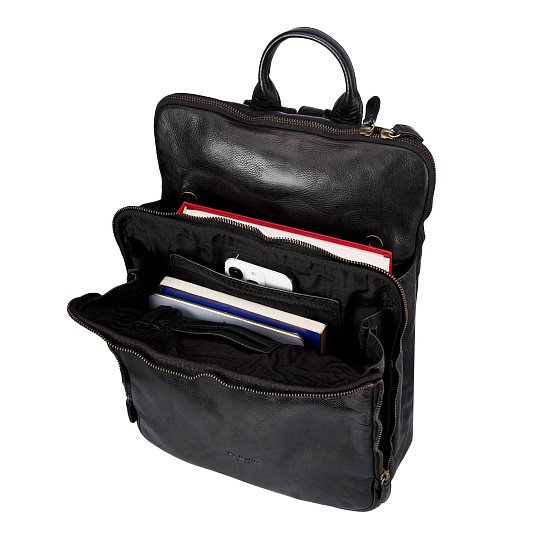 Рюкзак Dr.Koffer из натуральной кожи черный