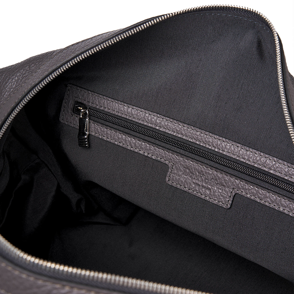 Сумка дорожная Dr.Koffer из натуральной кожи серая