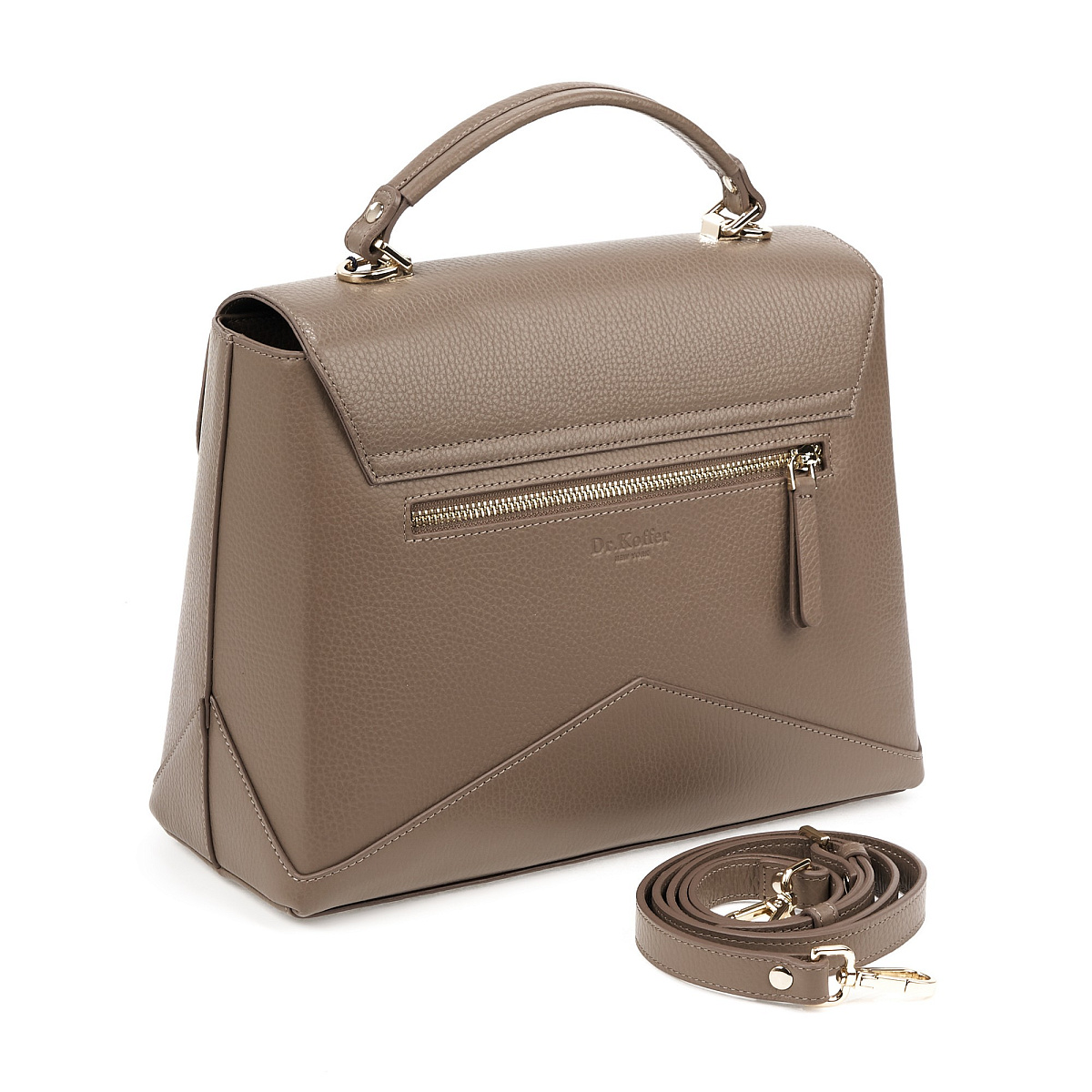 Женская сумка  Dr. Koffer из натуральной кожи бежевая