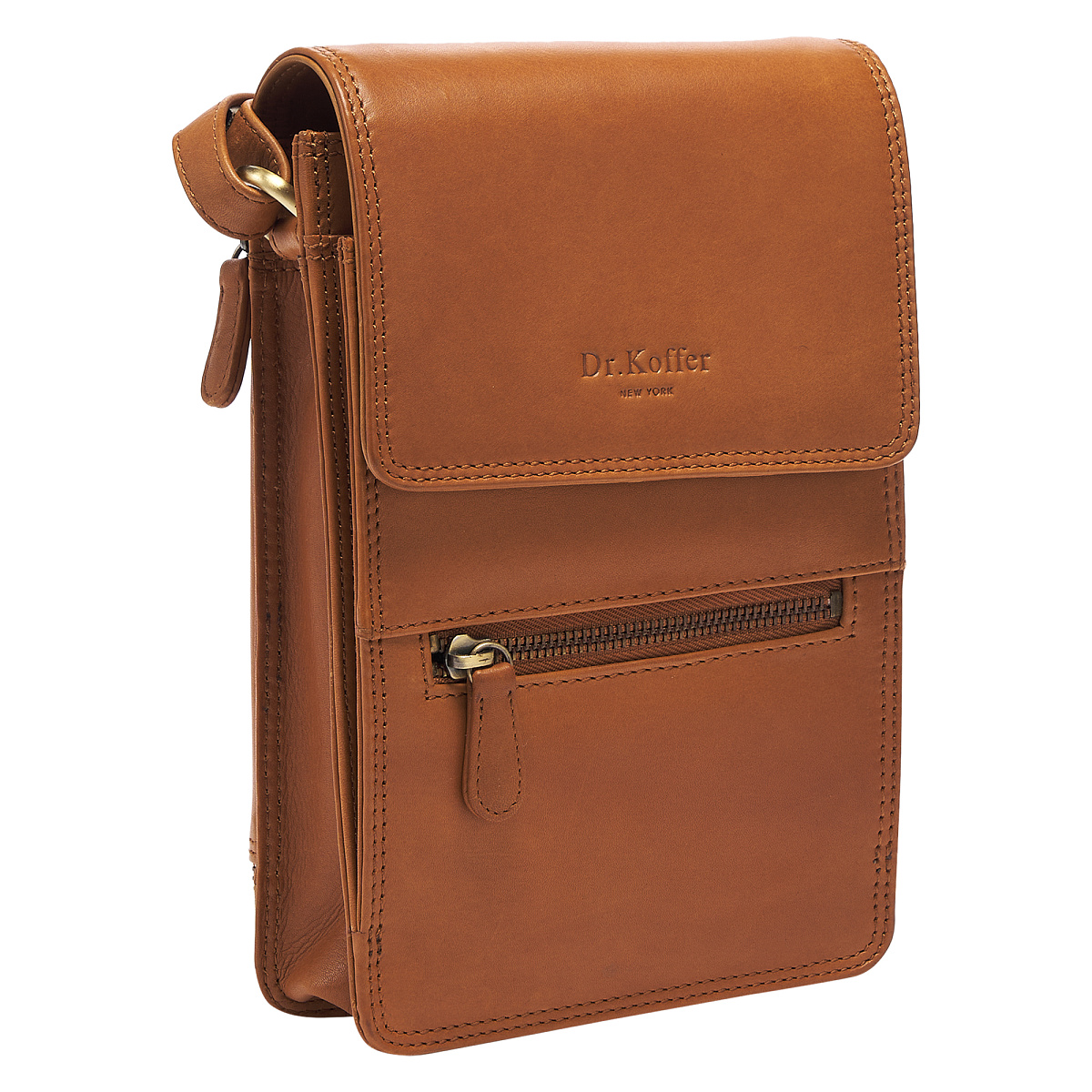 Сумка через плечо Dr.Koffer из натуральной кожи коричневая